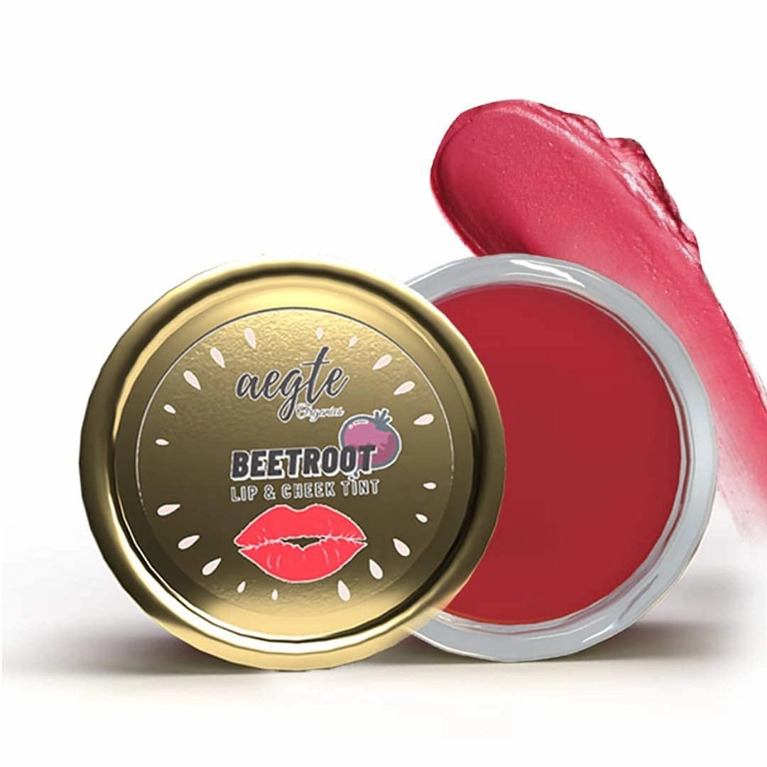 Ae'gte Organics Beetroot Lip & Cheek Tint Balm for Women 100% Organic & helps lighten dark lips Edible formulation helps Nourish & Hydrate Dry Chapped Lips (Real Beetroot & Tomato Extracts, 15 Gm)
