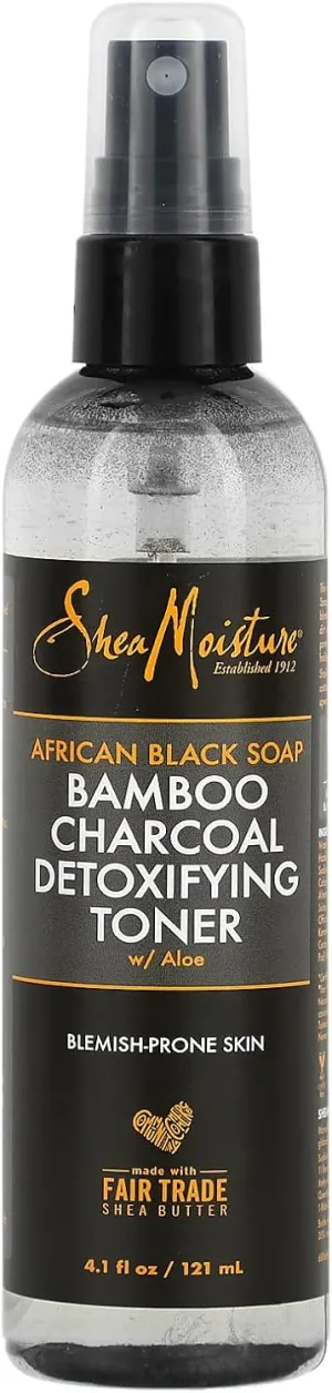 African Black Soap Bamboo Charcoal Detoxifying Toner with Aloe (4.5 Fluid Ounces)