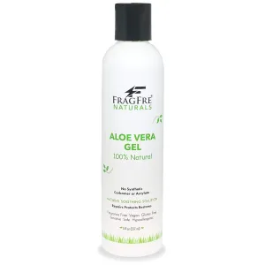 All-Natural Aloe Vera Gel 8 oz - No Synthetic Carbomer or Acrylate - 100% Natural Aloe Vera Soothing Gel - After Sun Exposure Skin Care - Fragrance Free Vegan Gluten Free