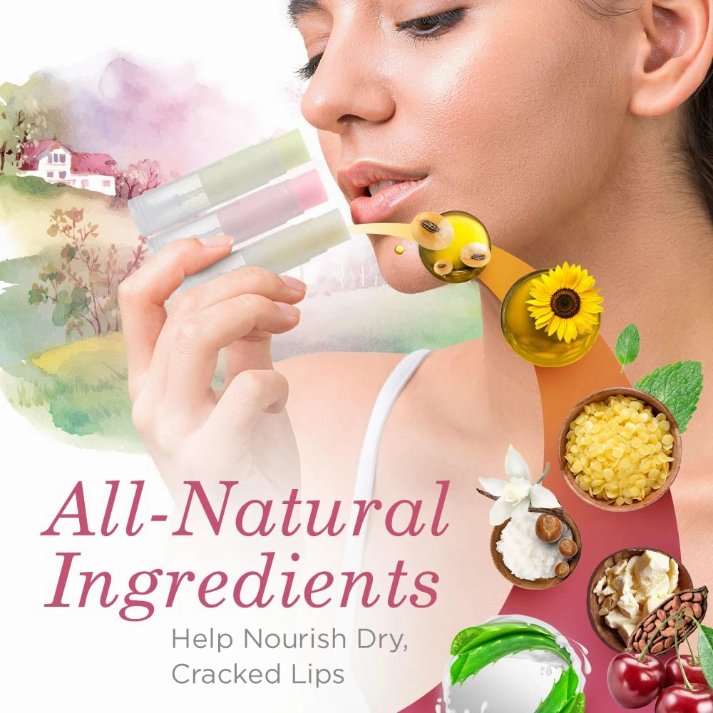 All Natural Lip Balm Bulk - Chapstick Lip Conditioner Contains Beeswax Sunflower Oil Vitamin E and Other Moisturizing Ingredients Comes in Customizable Packaging (Vanilla Bean, 50 Pack)
