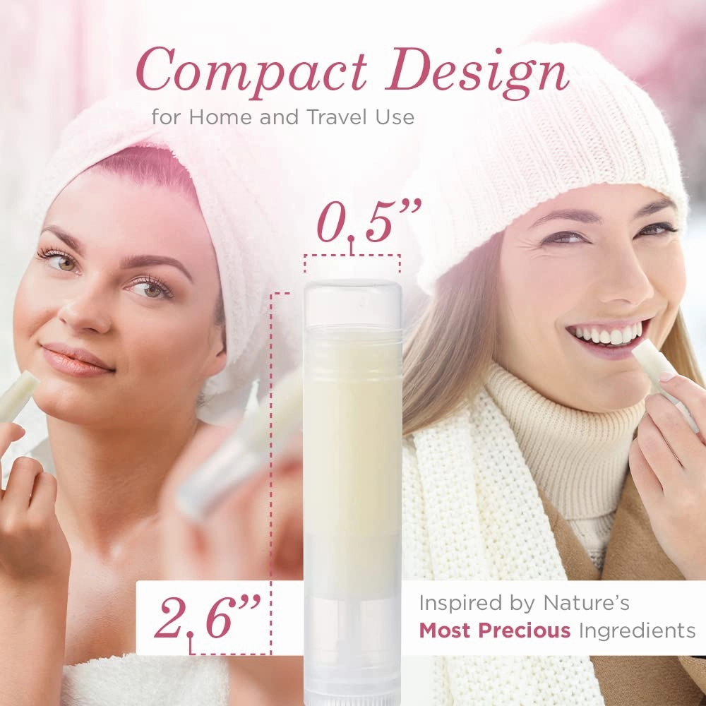 All Natural Lip Balm Bulk - Chapstick Lip Conditioner Contains Beeswax Sunflower Oil Vitamin E and Other Moisturizing Ingredients Comes in Customizable Packaging (Vanilla Bean, 50 Pack)