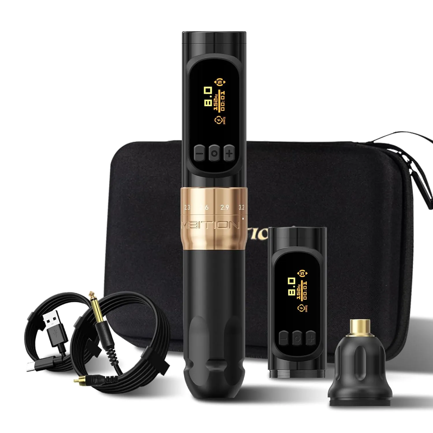 Ambition Sally 270 Rotary Tattoo Gun, Wireless Tattoo Machine with Adjustable Stroke Dual 1300 mAh Battery 270 g.cm Torque Coreless Motor, Permanent Makeup Pen for Eyebrow Eyeliner Lips SMP Artists