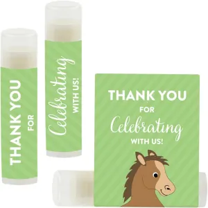Andaz Press Lip Balm Birthday Party Favors, Thank You For Celebrating With Us, Horse, 12-Pack, Horse Themed Party Decor Gifts for Guests