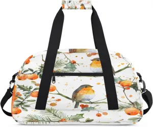 Animal Bird Gym Duffel Bag for Men Women Fruit Tree Sports Tote Bag with Adjustable Shoulder Strap for Dance Gymnastics Traveling Outdoor Camping Overnight Stay