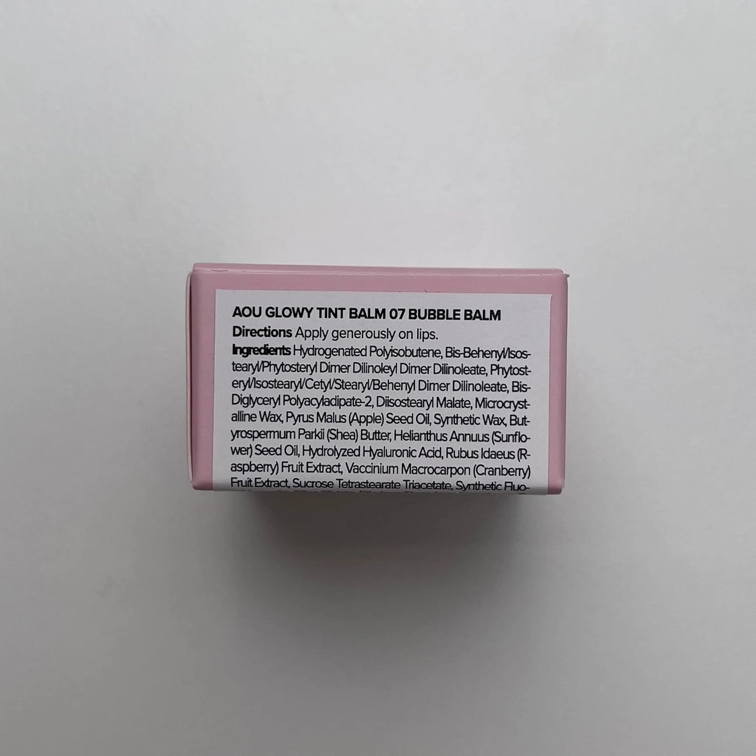 AOU GLOWY TINT BALM Tinted Lip Balm with Natural Gloss Instant Hydration for Chapped Lips 0.12Oz (07 Bubble Balm)