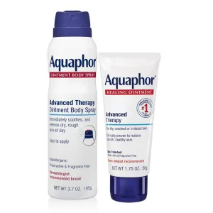 Aquaphor Advanced Therapy Healing Ointment Skin Protectant (1.75 Oz)   Advanced Therapy Ointment Body Spray (3.7 Oz), Body Moisturizer Skin Care Set