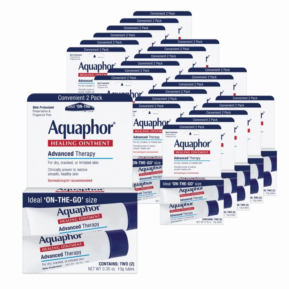 Aquaphor Healing Ointment Advanced Therapy Skin Protectant, Dry Skin Body Moisturizer, 0.35 Oz Tube, 28 Count (Pack of 24)