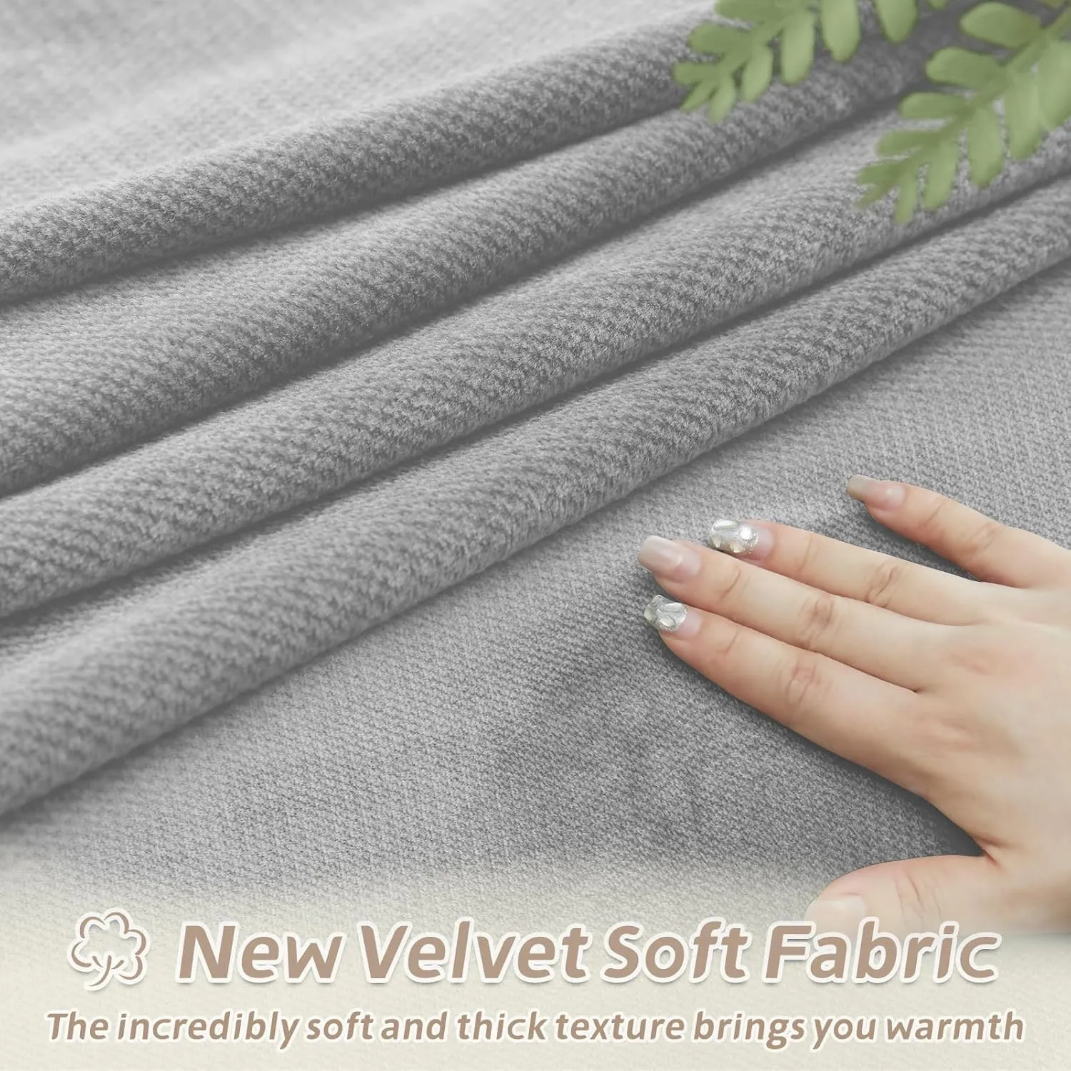 Arfntevss Sectional Recliner Couch Covers Velvet Washable Corner Sectional Sofa Cover for Reclining Couch Stretch Soft Thick L Shape Recliner Slipcover Set (5 Seat with 1 Console Cover, Silvery Gray)