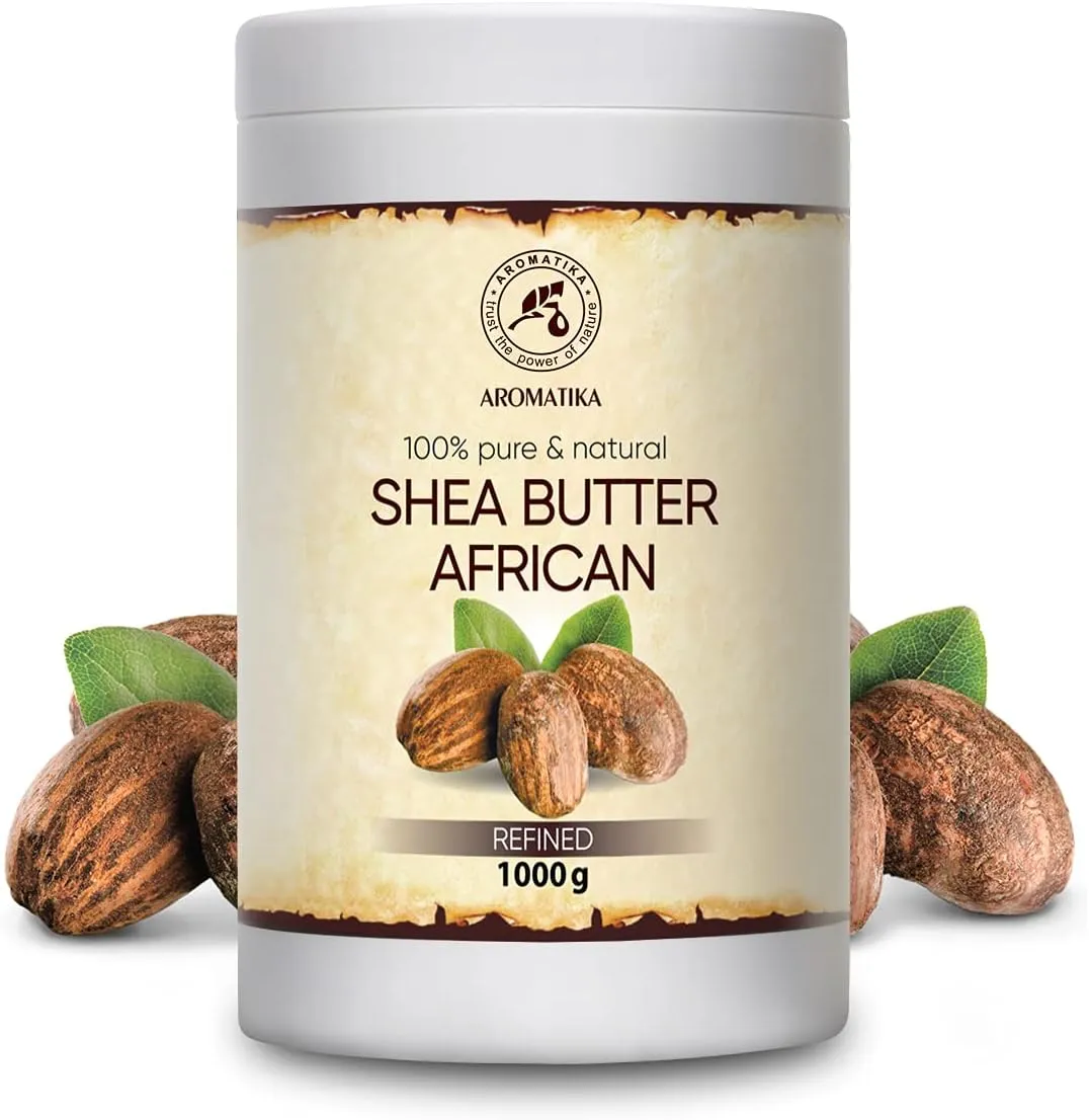 AROMATIKA Shea Butter Refined 35.3 Oz (1000g) - 100% Pure Shea Butter for Body Care - Hair - Face - Body Butter - Butyrospermum Parkii