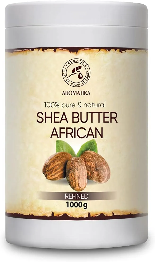 AROMATIKA Shea Butter Refined 35.3 Oz (1000g) - 100% Pure Shea Butter for Body Care - Hair - Face - Body Butter - Butyrospermum Parkii