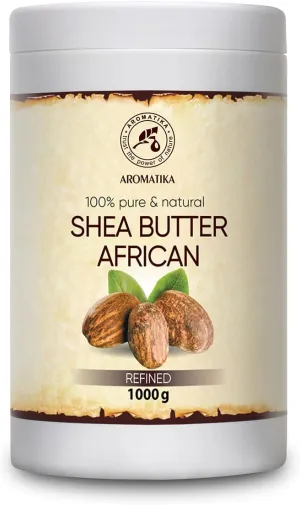 AROMATIKA Shea Butter Refined 35.3 Oz (1000g) - 100% Pure Shea Butter for Body Care - Hair - Face - Body Butter - Butyrospermum Parkii