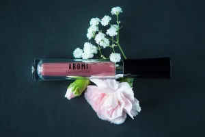 Aromi Rosy Chestnut Matte Liquid Lipstick | Warm, Earthy Rose Lip Color, Vegan, Cruelty-free, Smudge Proof   Long-Lasting Lipstick (Stella Rosae)