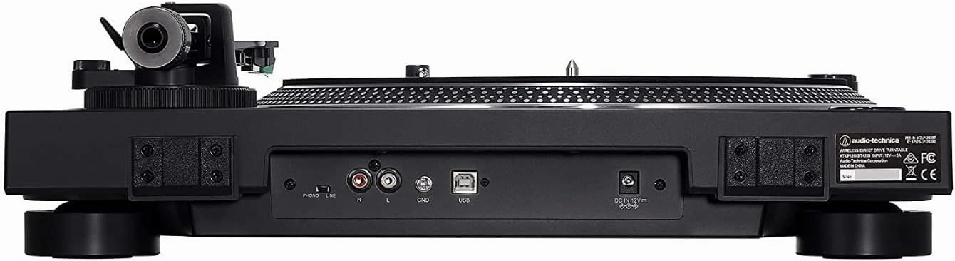 Audio Technica AT-LP120XBT-USB-BK Black Direct Turntable with an AudioQuest AQSLVRRECBRUSH Silver Anti-Static Record Brush (2021)
