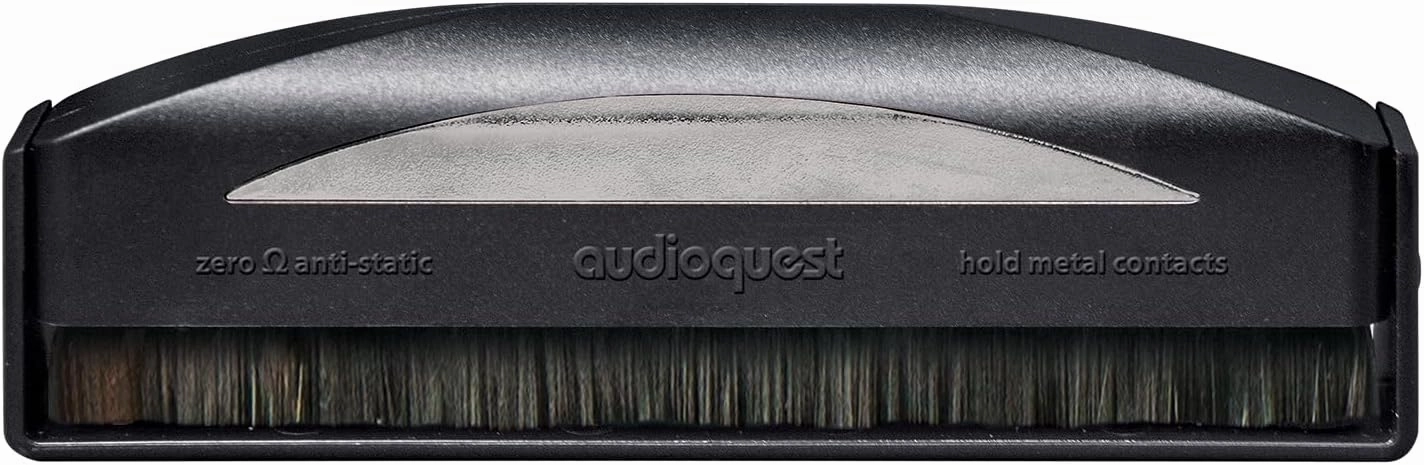Audio Technica AT-LP120XBT-USB-BK Black Direct Turntable with an AudioQuest AQSLVRRECBRUSH Silver Anti-Static Record Brush (2021)