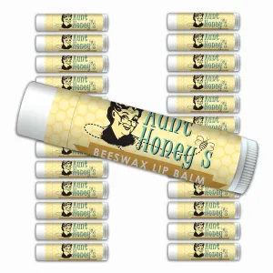 Aunt Honey’s Lip Balm Bulk 24-Pack with SPF 15, Smooth Mint Flavored, Made with Beeswax, Aloe Vera, Coconut Oil, Vitamin E