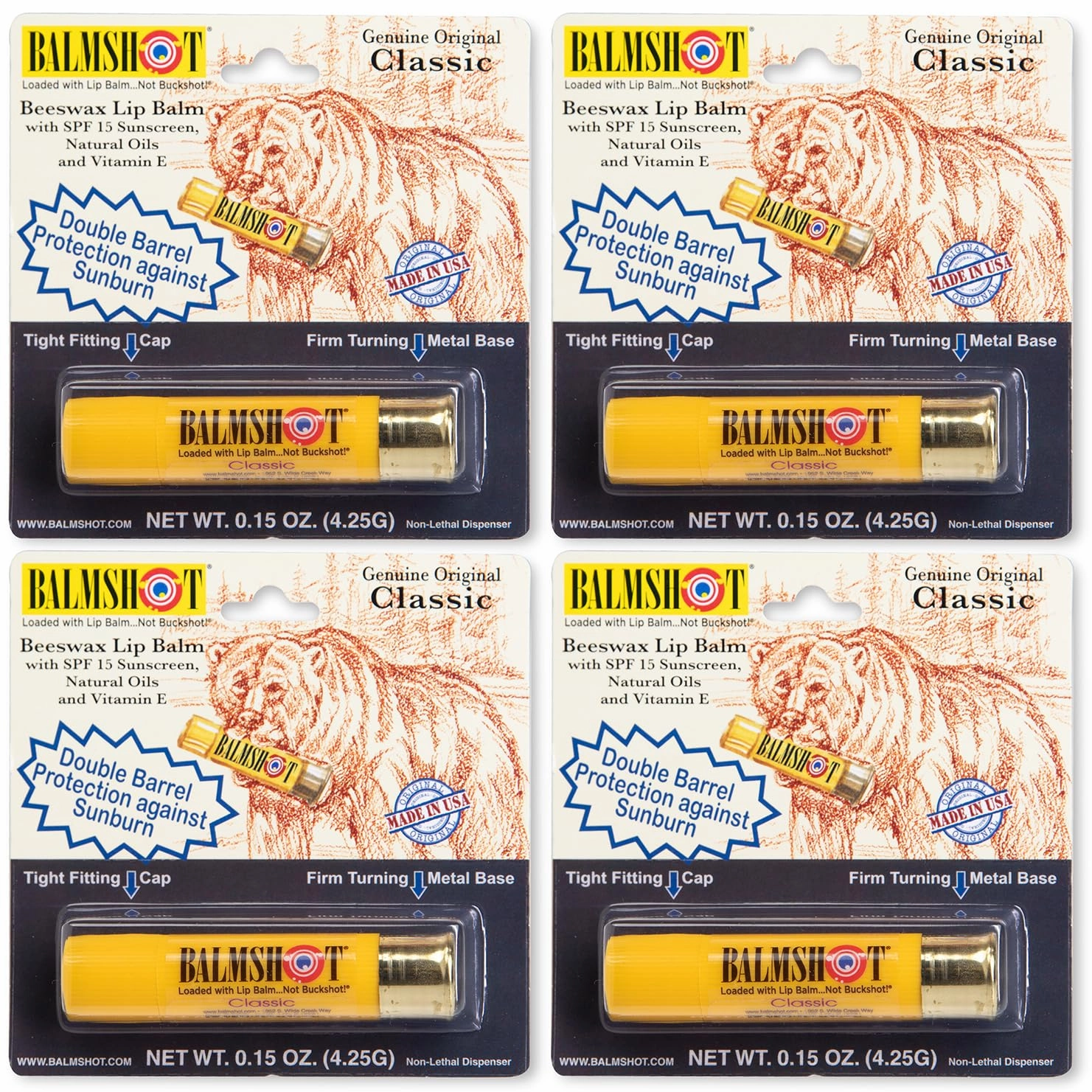 BALMSHOT Lip Balm 4 Pack (Classic)