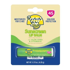 Bana.na Bo.at SPF Lip Balm with Aloe Vera & Vitamin E, 0.15oz | Beach Essentials, Moisturizing Lip Sunscreen SPF 45, Travel Sunscreen for Lips, 0.15oz