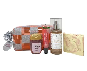 Bath & Body Works A Sprinkle Of Spirit Mini Gift Bag Trio - Pure Wonder Fragrance Mist - Mentha Lip Tint and Champagne Toast Hand Gel - with a Himalayan Salts Springs Sample Soap - Travel Size