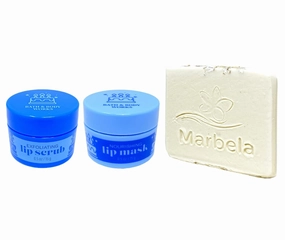 Bath & Body Works Birthday Frosting Exfoliating Lip Scrub and Nourishing Lip Mask with a Natural Oats Sample Soap