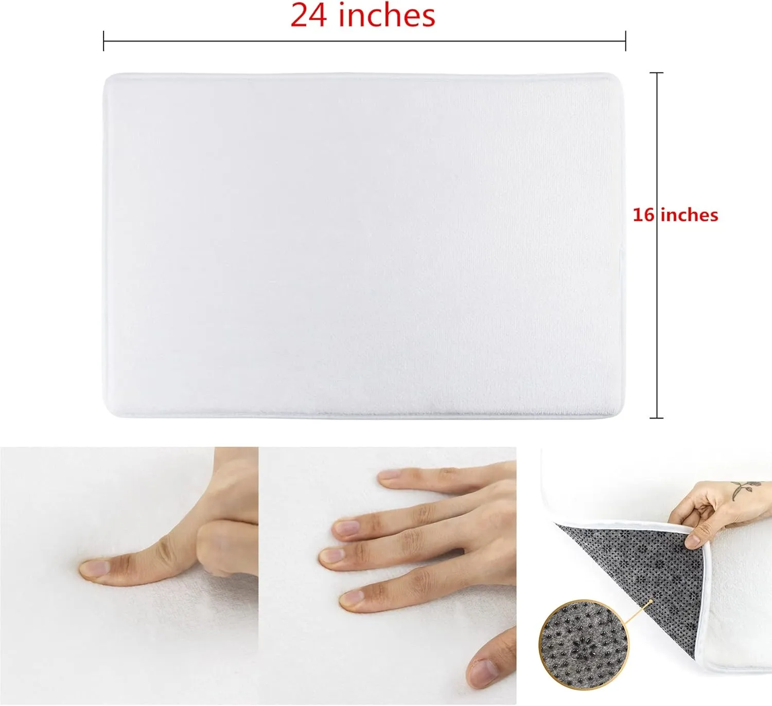 Bear Paw Print Bath Mats Non-Slip Absorbent Microfiber Soft Plush Doormat Decor Bathroom Rugs for Kitchen Bedroom Floor Mat 24" X 16"