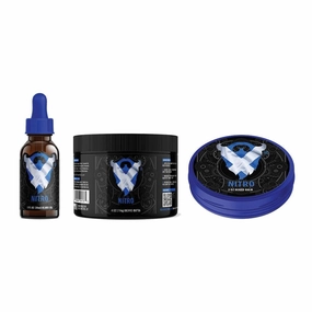 Beard Octane Soften & Style Beard Kit - Beard Oil, Balm & Butter - Natural Beard Care with Jojoba, Argan & Shea (KIT, Nitro - Blueberries & Fresh Ground Coffee)