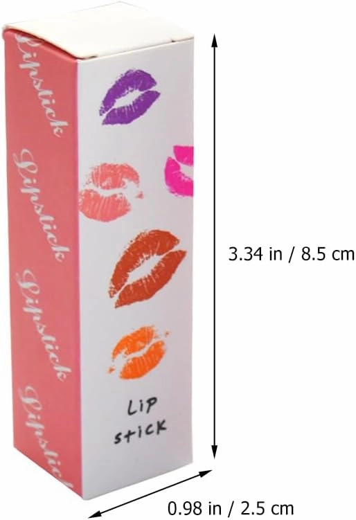 Beatifufu 50pcs Kraft Paper Lipstick Boxes - Organizer and Packaging Design for Lip Balm, Cream, Gloss, Essential Oil - Pink Cardboard Tube Box