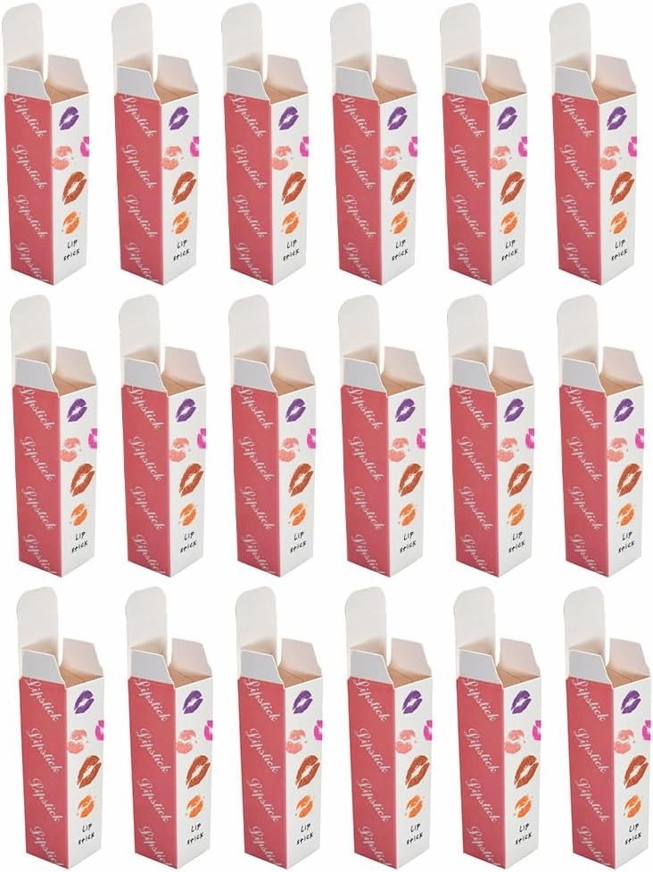 Beatifufu 50pcs Kraft Paper Lipstick Boxes - Organizer and Packaging Design for Lip Balm, Cream, Gloss, Essential Oil - Pink Cardboard Tube Box