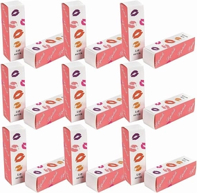 Beatifufu 50pcs Kraft Paper Lipstick Boxes - Organizer and Packaging Design for Lip Balm, Cream, Gloss, Essential Oil - Pink Cardboard Tube Box