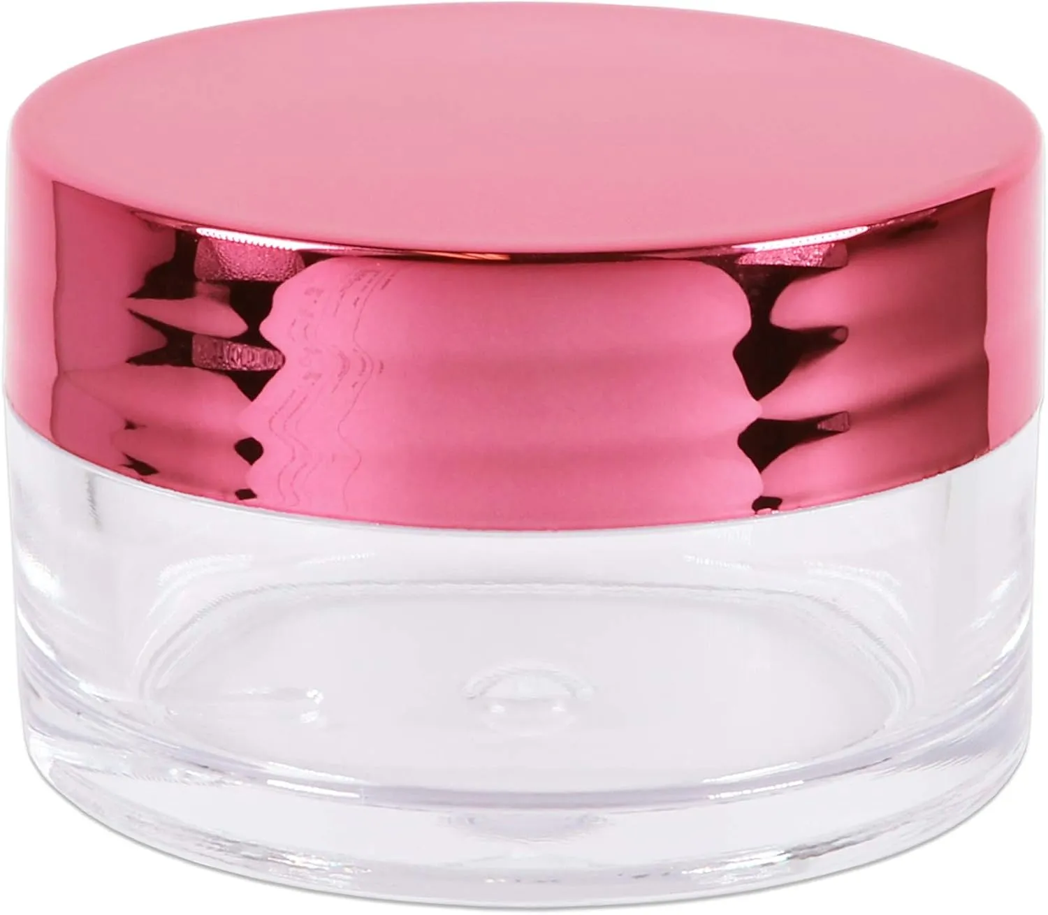 Beauticom 20g/20ml USA Acrylic Round Clear Jars with Lids for Lip Balms, Creams, Make Up, Cosmetics, Samples, Ointments (48 Jars, Metallic Rose-Pink Gold)