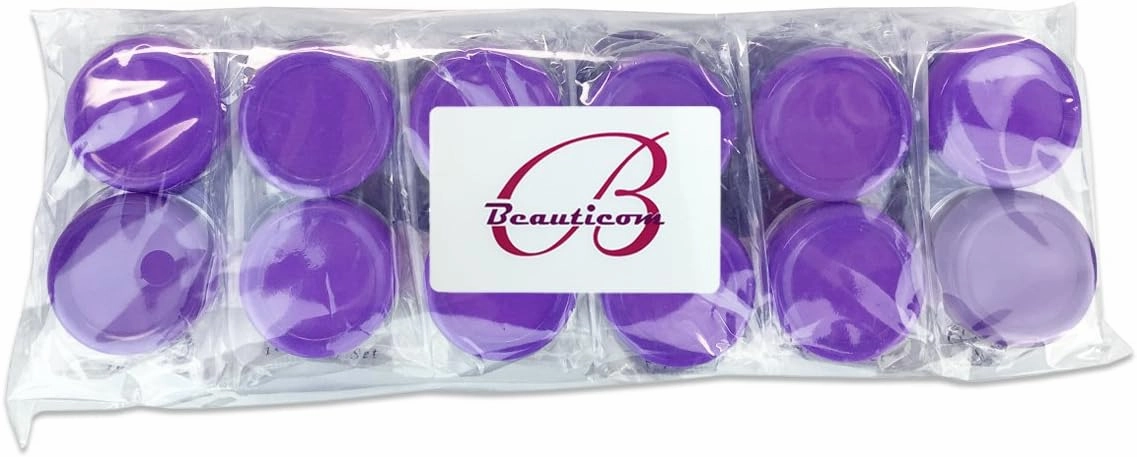 Beauticom® 144 Pieces of PURPLE Clear Plastic Empty Jar 10ml/10g Refillable Cosmetic Cream Eye Shadow Nails Powder Gems Cosmetic Samples Jars (Also Includes 72 Pieces Spatulas)