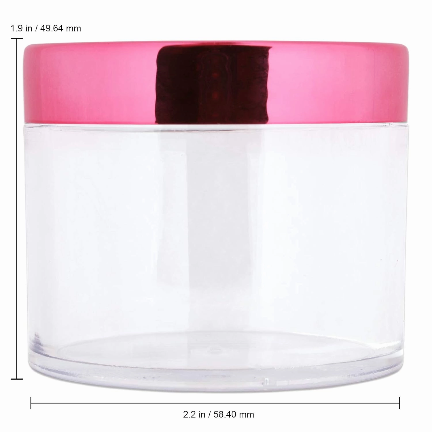 Beauticom 2 oz./ 60 Grams/ 60 ML Thick Wall Round Clear Plastic LEAK-PROOF Jars Container with ROSE GOLD Lids for Cosmetic, Lip Balm, Creams, Lotions, Liquids (384 Jars, Rose Gold)