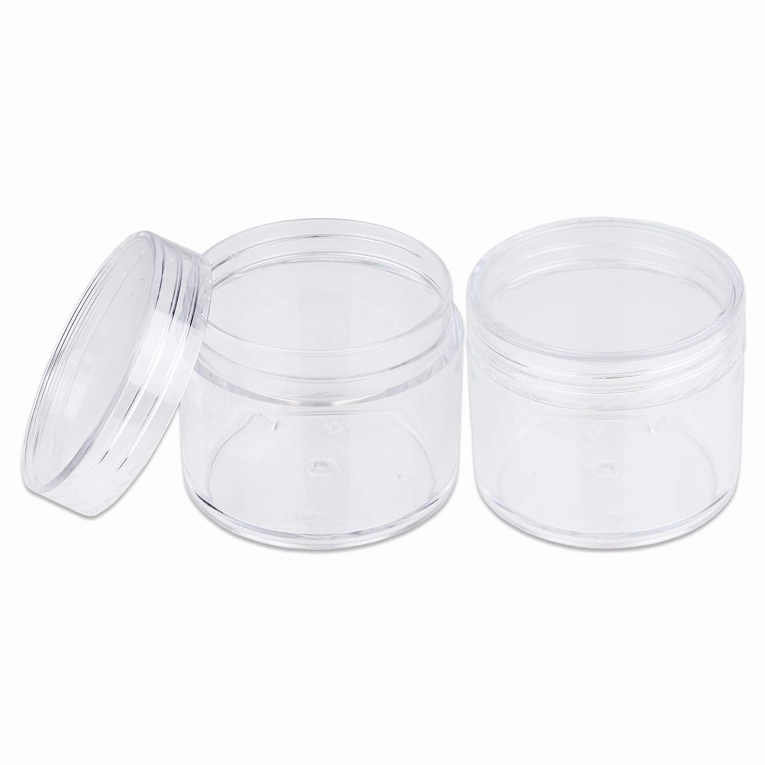 Beauticom 60 Grams/60 ML (2 Oz) Round Clear Leak Proof Plastic Container Jars with Clear Lids for Travel Storage Makeup Cosmetic Lotion Scrubs Creams Oils Salves Ointments (384 Jars)