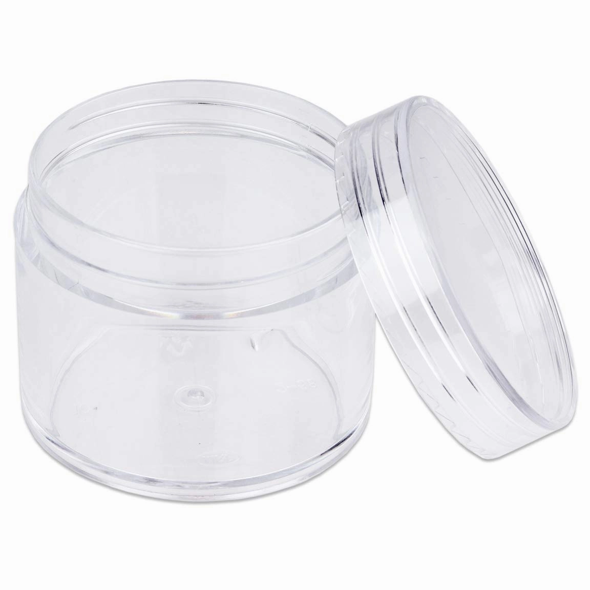 Beauticom 60 Grams/60 ML (2 Oz) Round Clear Leak Proof Plastic Container Jars with Clear Lids for Travel Storage Makeup Cosmetic Lotion Scrubs Creams Oils Salves Ointments (384 Jars)