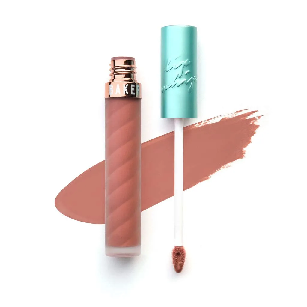 Beauty Bakerie Lip Whip Liquid Lipstick for Women, Waterproof Lip Gloss, Tint, Stain Long Lasting Hydrating Moisturizer, Matte or Metallic, 3.5mL, Cake d’Ivoire