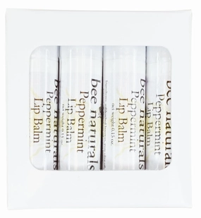 Bee Naturals Peppermint Lip Balm - Beeswax, Cocoa Butter & Vitamin E Moisturizer for Dry, Chapped Lips Soothe, Heal, and Protect