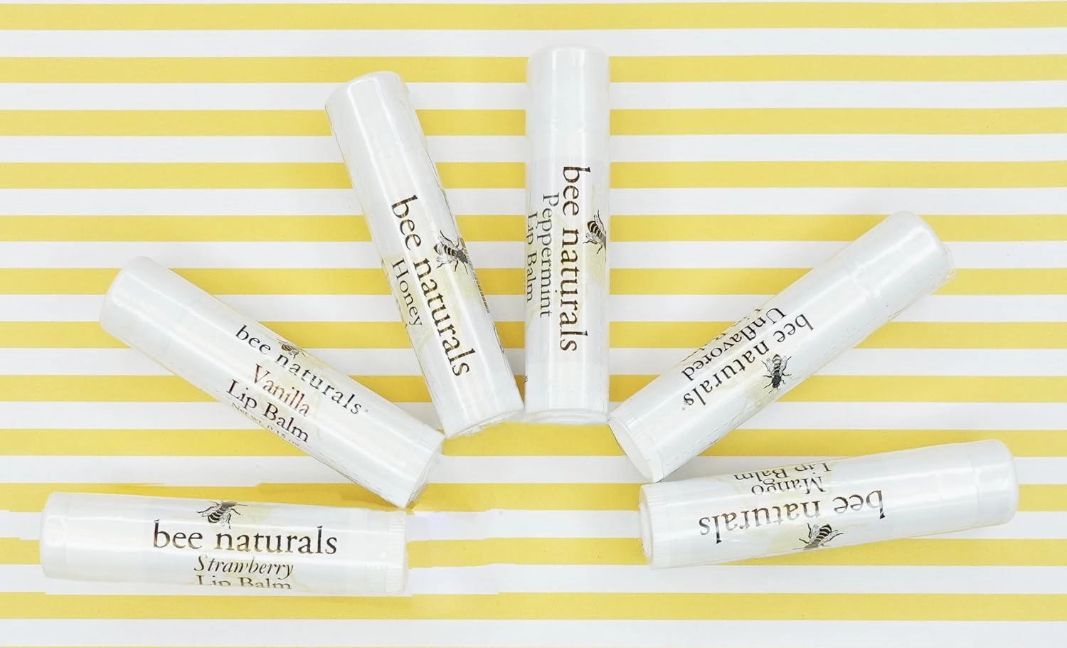 Bee Naturals Peppermint Lip Balm - Beeswax, Cocoa Butter & Vitamin E Moisturizer for Dry, Chapped Lips Soothe, Heal, and Protect