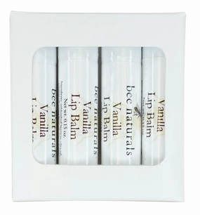 Bee Naturals Vanilla Lip Balm - Beeswax, Cocoa Butter & Vitamin E Moisturizer for Dry, Chapped Lips Soothe, Heal, and Protect