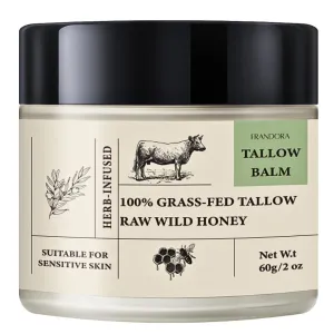 Beef Tallow & Honey Balm – All-Natural Moisturizer Hydrates and Nourishes the Skin, Grass-fed Beef Tallow Honey Balm blend - Ultra-Nourishing Moisturizer for Face, Body & Hands.