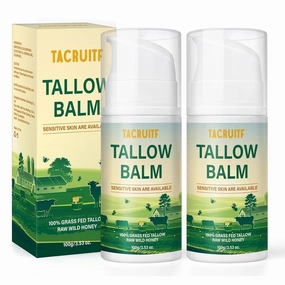 Beef Tallow Balm, 100% Grass Fed Beef Tallow, Whipped Moisturizer for Sensitive Skin, Handmade All-Natural Moisturizer for Soft And Smooth Skin (7 Oz, Unscented)