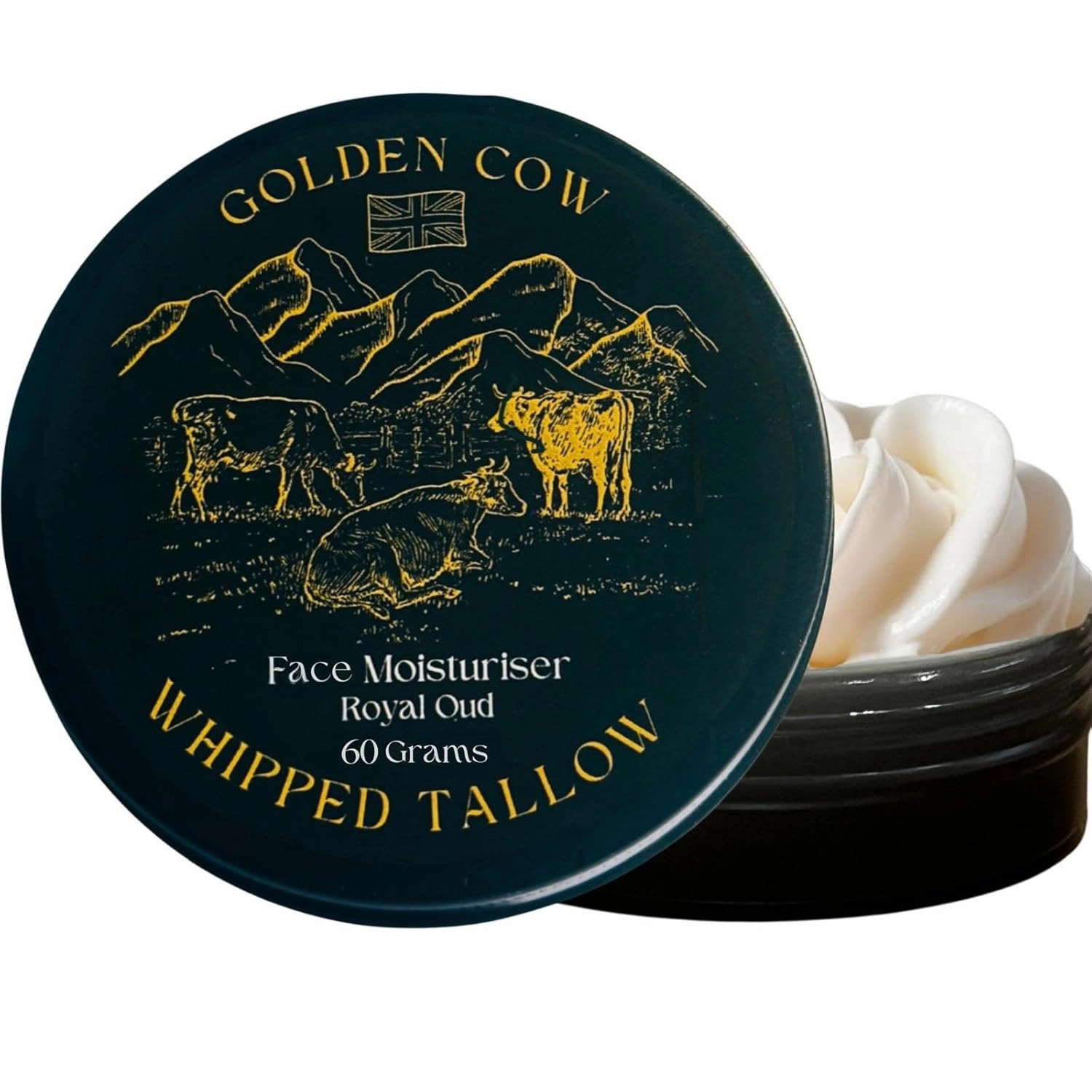 Beef Tallow Balm – Organic Grass Fed Beef Tallow Face Cream & Moisturiser for Skin Care – Hydrating Tallow Balm for Dry Skin – Natural Organic Skincare with Grass Fed Beef Tallow for Face (60g)