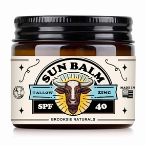 Beef Tallow Sun Balm for Skin - Moisturizer Cream - 100% Grass Fed Whipped Beef Tallow - Herb Infused - Supports Eczema, Rosacea - Made in USA - Unscented - 2 oz