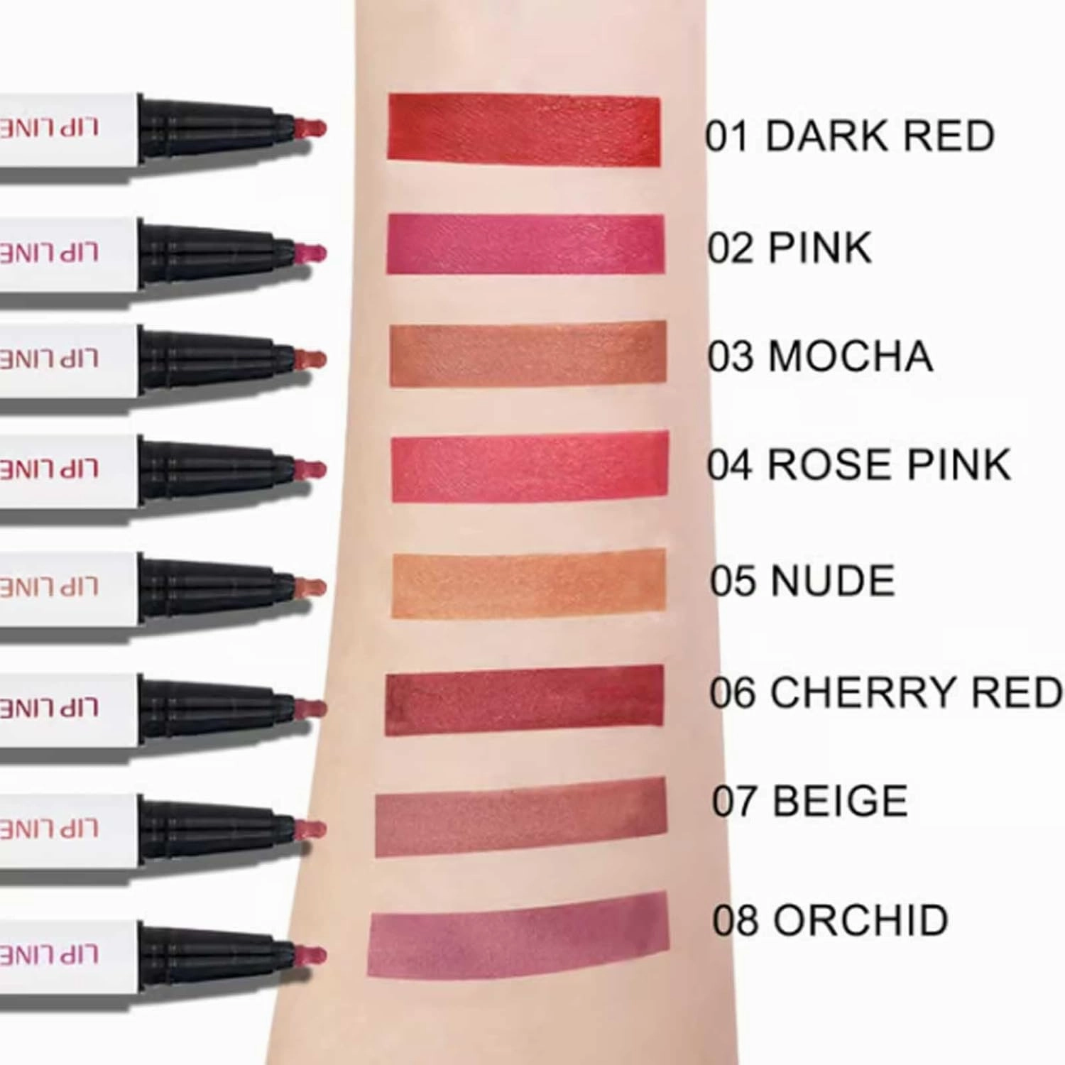 Benighty Liquid Lip Liner, Longwear Matte Liquid Lipstick, 2-in-1 Waterproof, Non-Stick, Quick-Drying