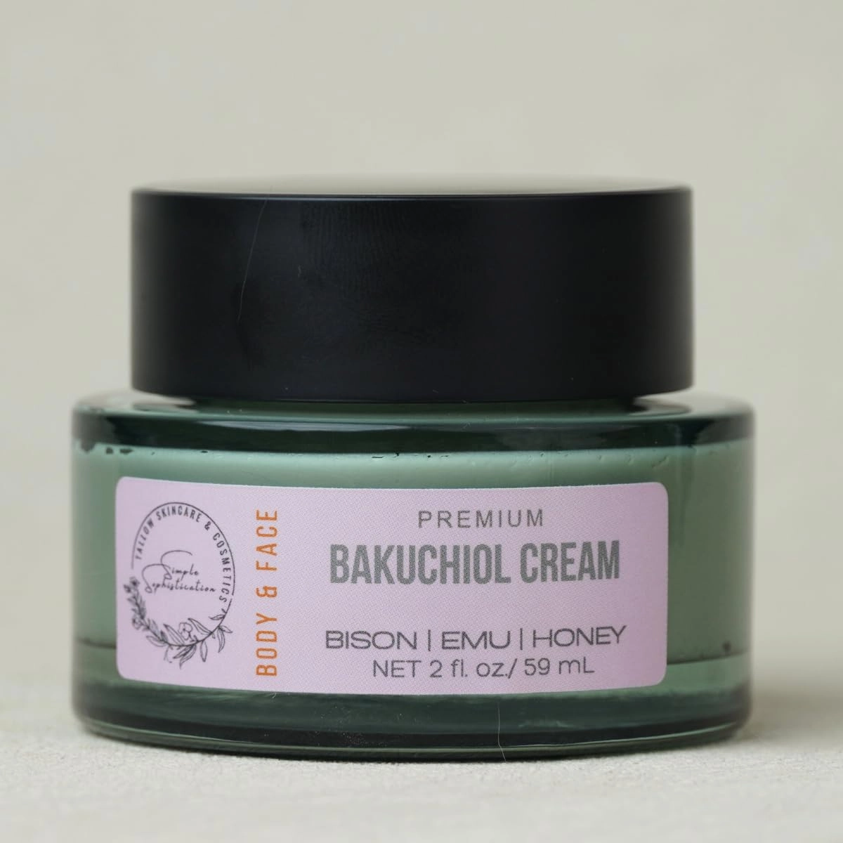 BISON | EMU | HONEY Balm - with pasture raised Bison tallow - Astaxanthin, Bakuchiol, Royal Jelly | Whipped Tallow Balm | with honey and emu oil | All natural - 2 fl oz (2 OZ, Bakuchiol)