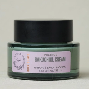 BISON | EMU | HONEY Balm - with pasture raised Bison tallow - Astaxanthin, Bakuchiol, Royal Jelly | Whipped Tallow Balm | with honey and emu oil | All natural - 2 fl oz (2 OZ, Bakuchiol)