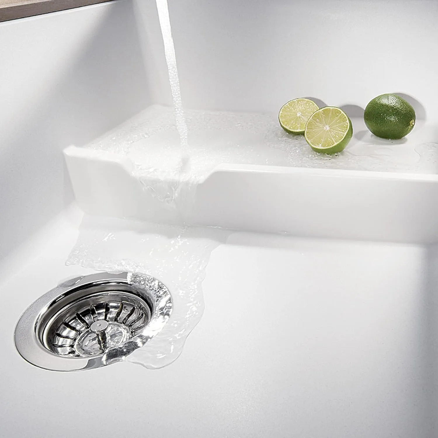 BLANCO, White 519453 PRECIS CASCADE SILGRANIT Undermount Kitchen Sink with Colander
