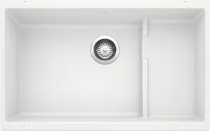 BLANCO, White 519453 PRECIS CASCADE SILGRANIT Undermount Kitchen Sink with Colander