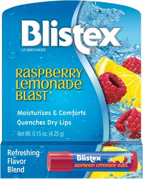 Blistex Raspberry Lemonade Blast Lip Balm, 0.15 oz. Moisturizes & Comforts Dry Lips, Refreshing Flavor Blend, Vitamin C and E, Easy Glide Formula for Full Coverage, Pack of 12