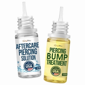 BodyJ4You Piercing Aftercare Kit - Saline Solution Drops Ear Piercing Cleaner - Natural Bump Keloid Removal - Ear Piercing Cleanser Nose Septum Navel Lip - Soothe Moisturize Recovery Natural Solution
