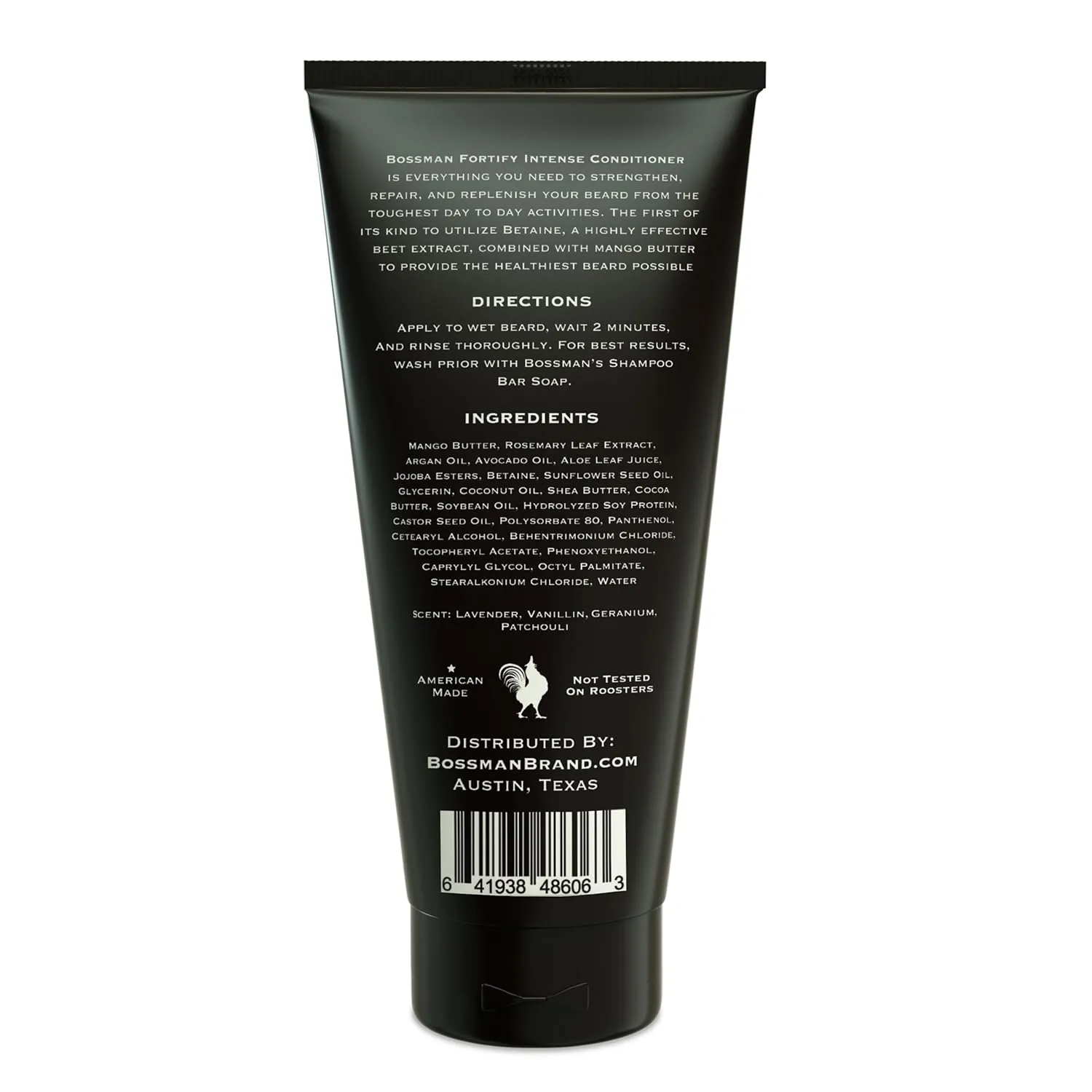 Bossman Fortify Intense Beard Conditioner for Men (Hammer Scent) – Moisturizes, Replenishes & Protects with Natural Ingredients – Thicker Formula, Made in USA
