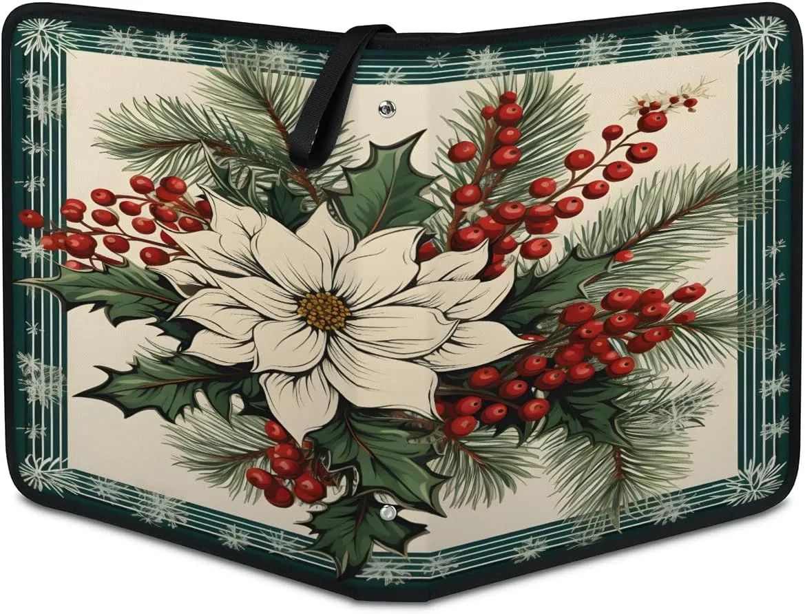 Box Flower Fortune Fruit 3 Ring Trading Zipper Binder Strap, Trading Card Binder 9 Pocket, 900 Pockets Card Holder with 50 Removable Sleeves for Game Cards